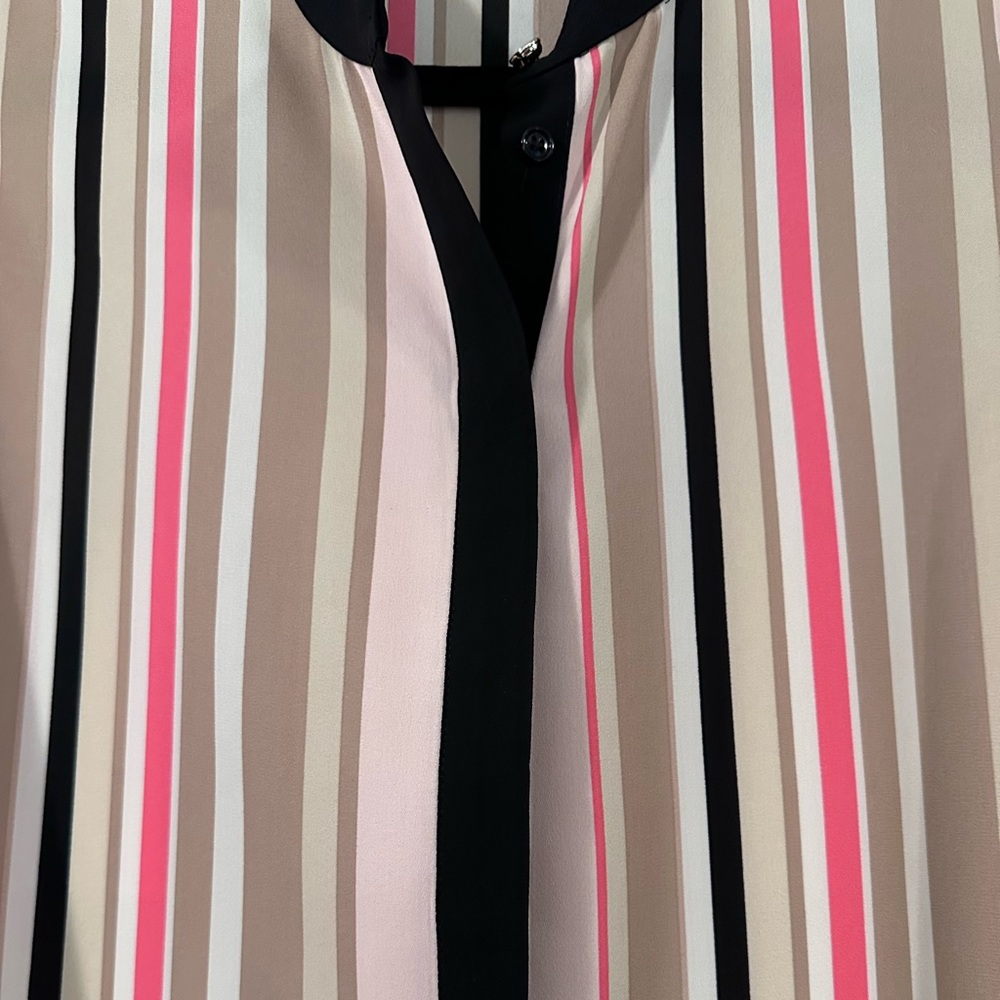Anne Klein Multi-Colored Stripe Button Up Blouse - image 4